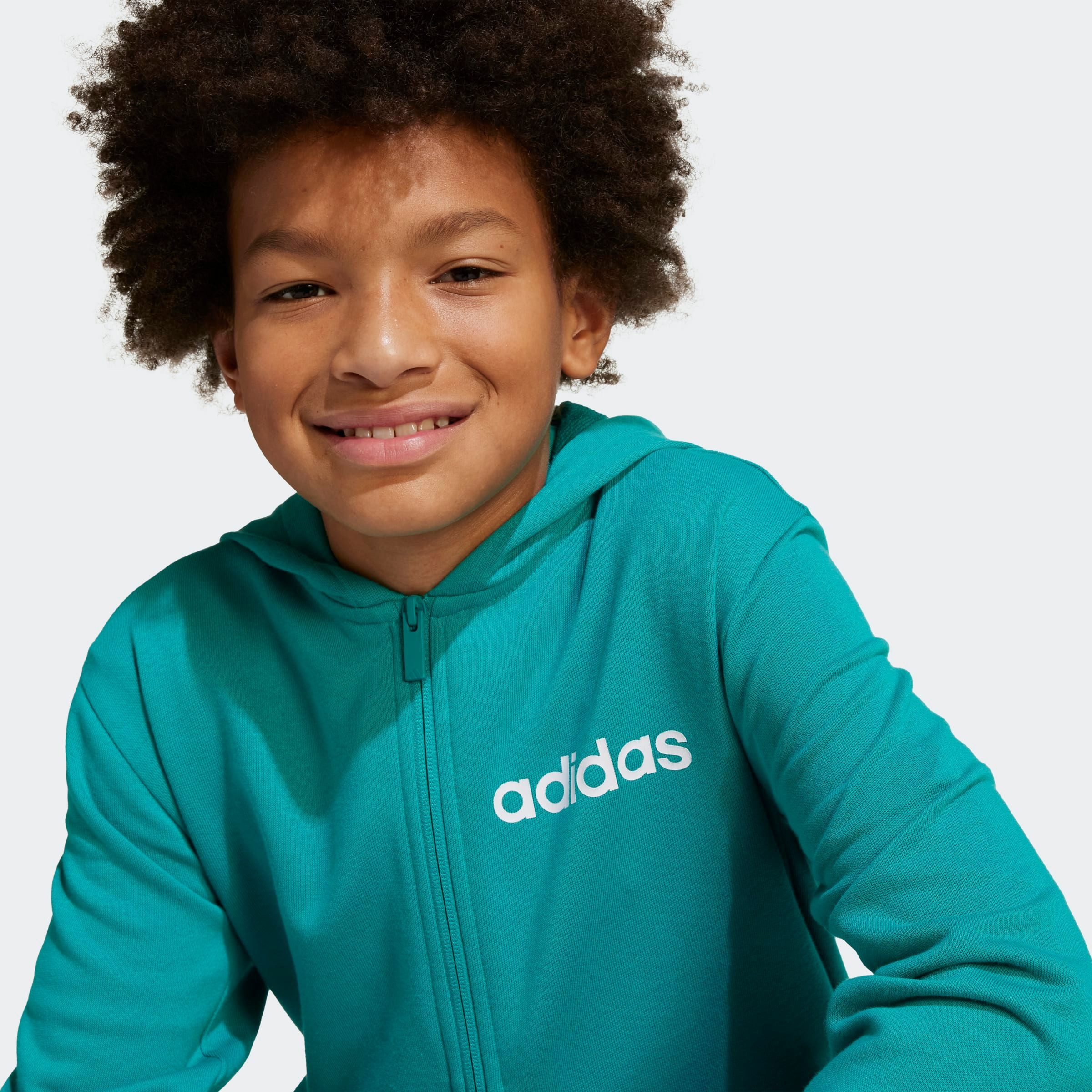 adidas Sportswear Trainingsanzug ESSENTIALS KINDER (2-tlg), zweiteilig, aus Baumwolle und Polyester, weiches French Terry – Bild 5 von 5