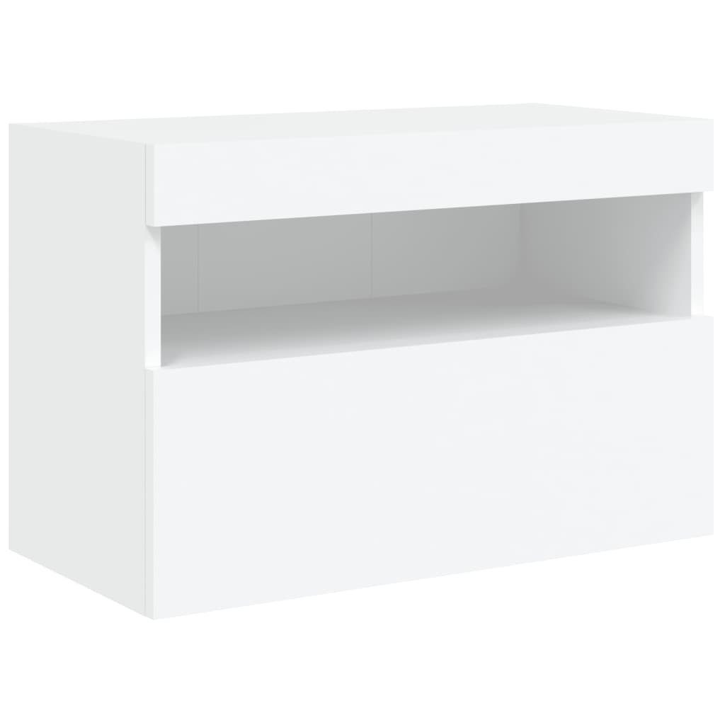 vidaXL TV-Wand TV-Wandschrank mit LED-Leuchten Weiß günstig online kaufen