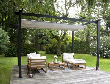 bellavista - Home&Garden® Partyzelt Aluminium Pergola - Alu-Pavillon 4x3m anthrazit, Terrassenüberdachung BxT: 400x300 cm