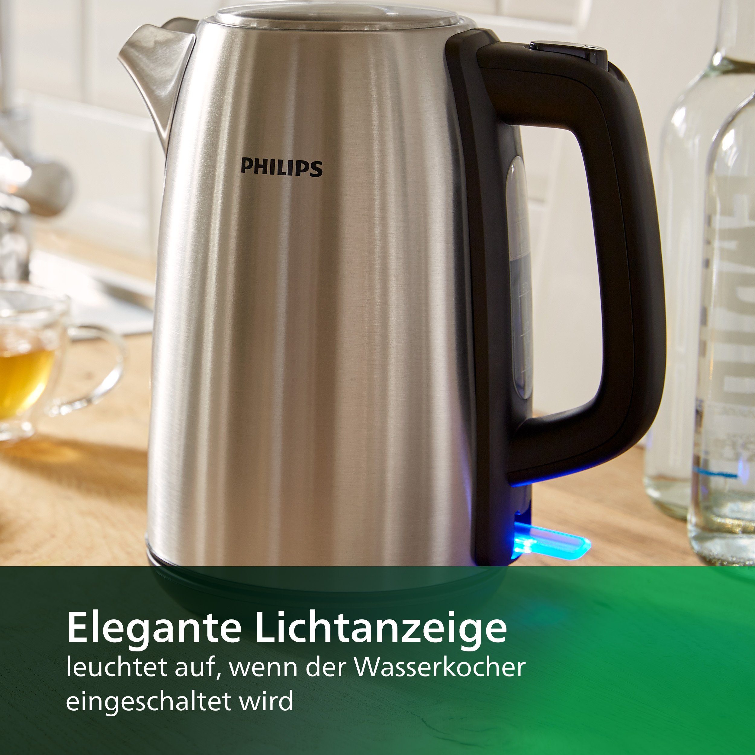 Philips Wasserkocher HD9351/90 Viva Collection, 1,7 l, 2200 W, mit extra großer Einfüllöffnung, Mikro-Sieb-Filter, aus Edelstahl
