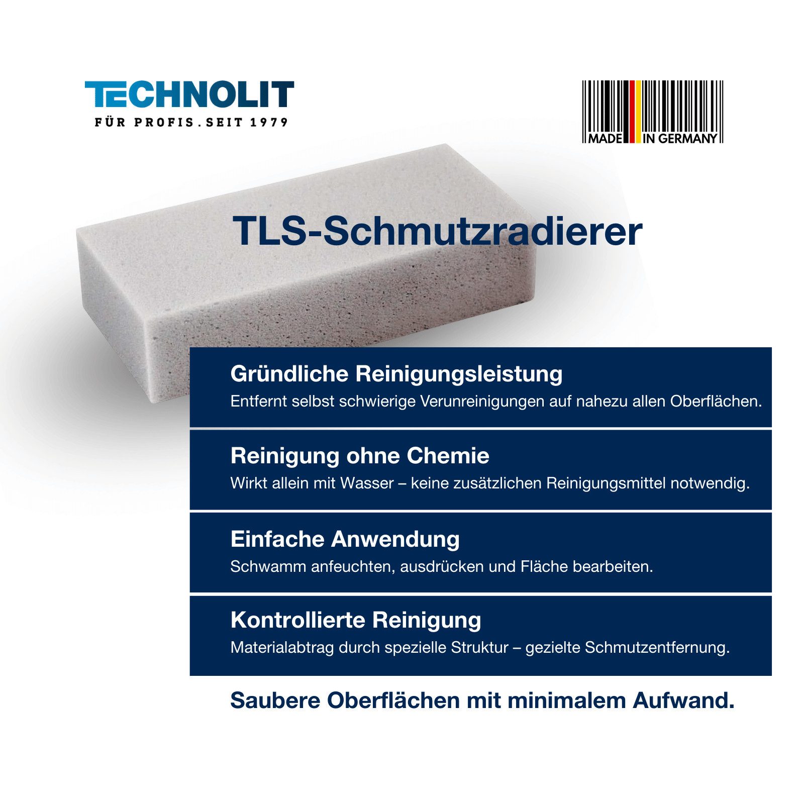 TECHNOLIT® Schmutzradierer TLS, Reinigungsschwamm, Radierschwamm, Putzschwamm Schmutzradierer