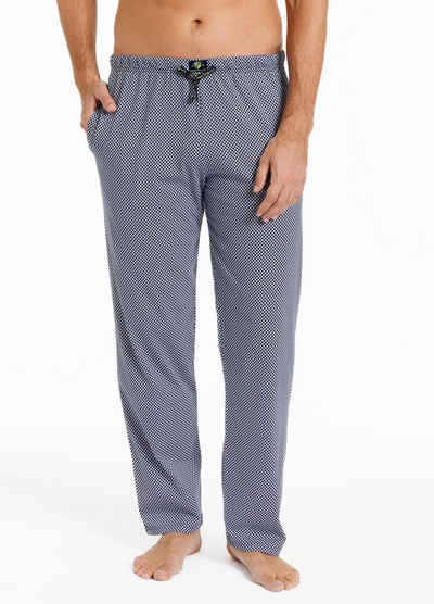 HAASIS Bodywear 1919 Pyjamahose Herren Pyjamahose mit Bündchen Alloverprint 77106873-2XL (Packung, 1-tlg., 1er Pack) Optimale Passform, pflegeleicht, hautsympatisch, strapazierfähig