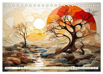 CALVENDO Wandkalender Baum Kunst (Tischkalender 2025 DIN A5 quer), CALVENDO Monatskalender