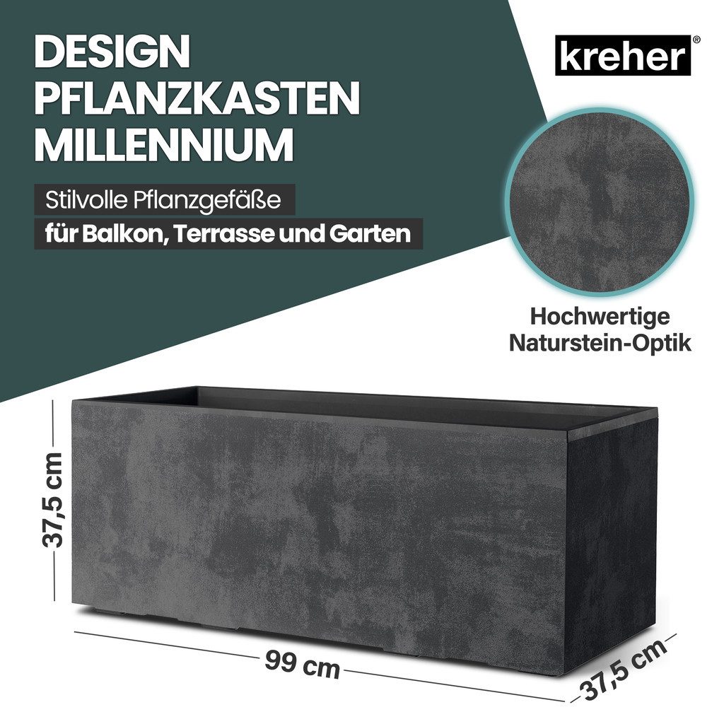 Kreher Blumenkasten Millennium in Naturstein Optik verschiedenen Ausführungen