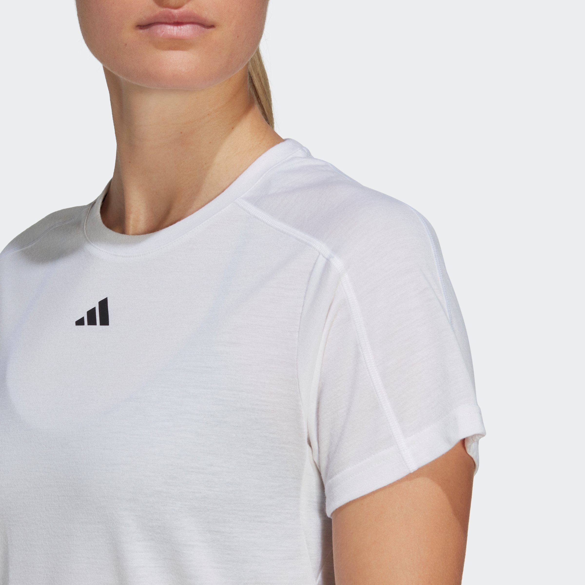 adidas Performance T-Shirt AEROREADY TRAIN White ESSENTIALS MINIMAL BRANDING