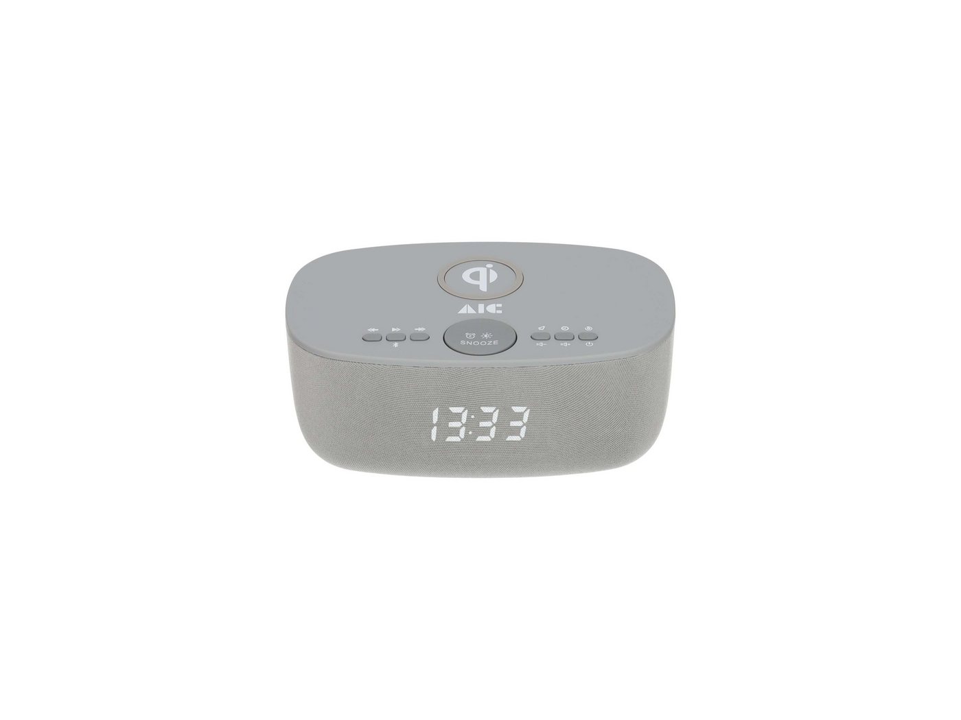 AIC AIC 28 BT grau Radio (Radiowecker Designer Uhrenradio USB Bluetooth Induktives Laden)