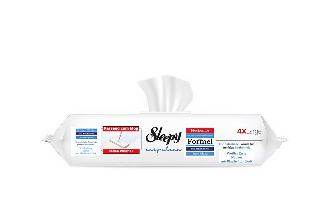 Sleepy Easy Clean Bodenreinigungstücher für Mopsysteme 50 Stück blau Reinigungstücher (1-tlg)