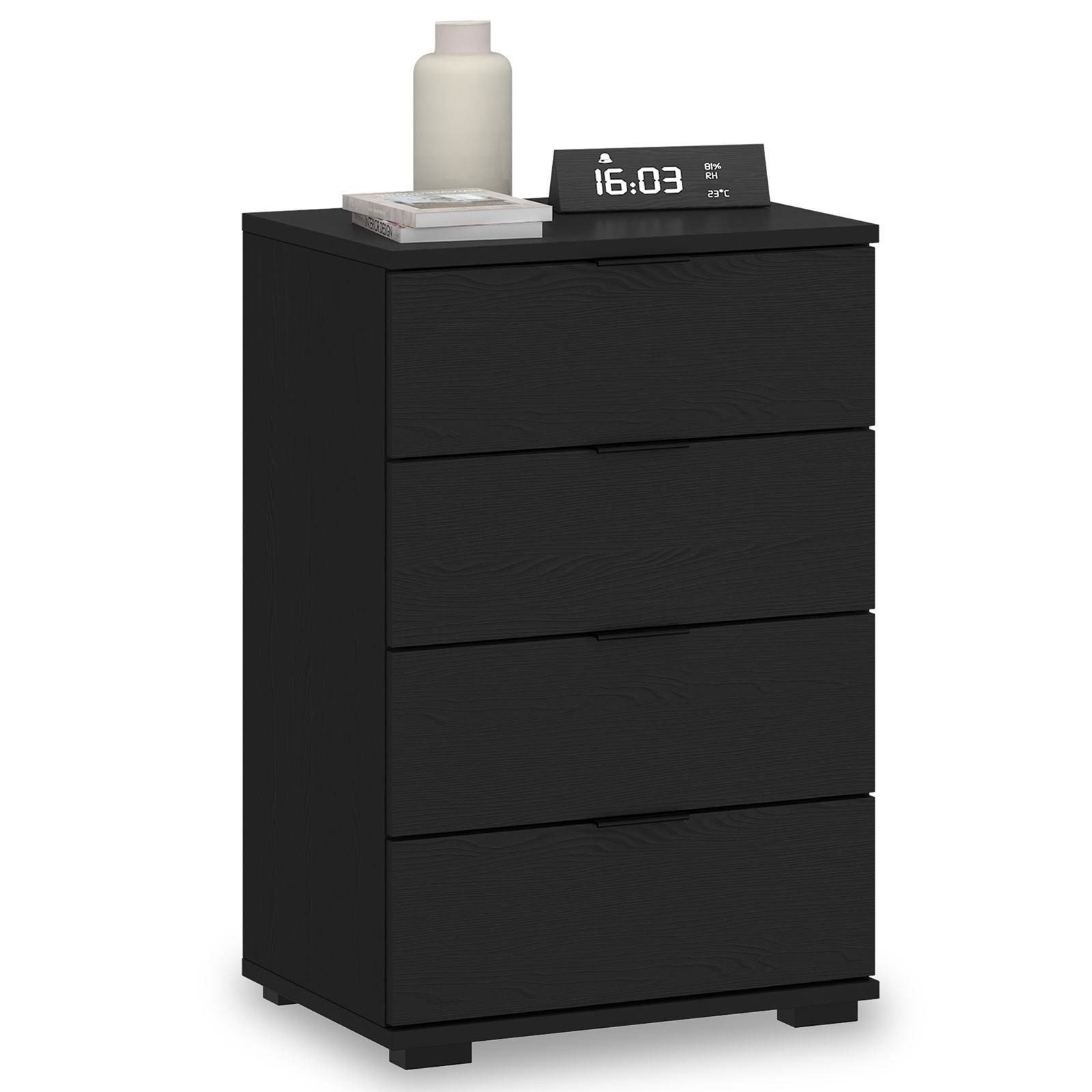 CARO-Möbel Nachtkommode PIANO, Kommode Nachttisch für Boxspringbetten mit 4 Schubladen Nachtschrank m