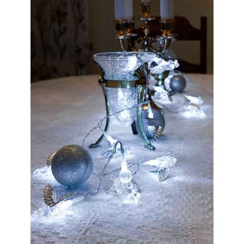 KONSTSMIDE LED-Lichterkette Weihnachtsdeko, 24-flammig, LED Dekolichterkette, silberfarbene Engel, 24 kalt weiße Dioden