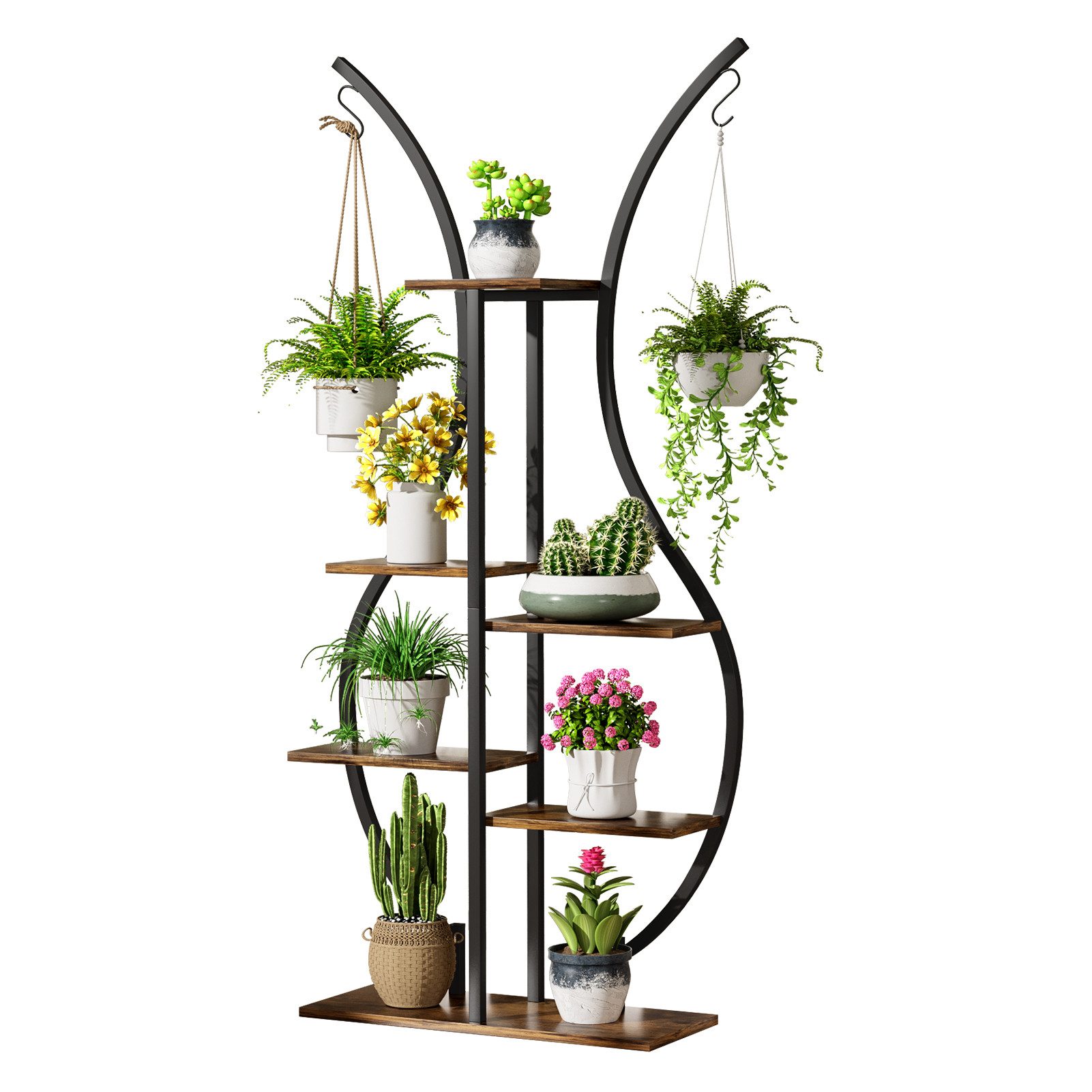 Rutaqian Blumenständer 6 Etagen Blumenregal Pflanzenregal günstig online kaufen