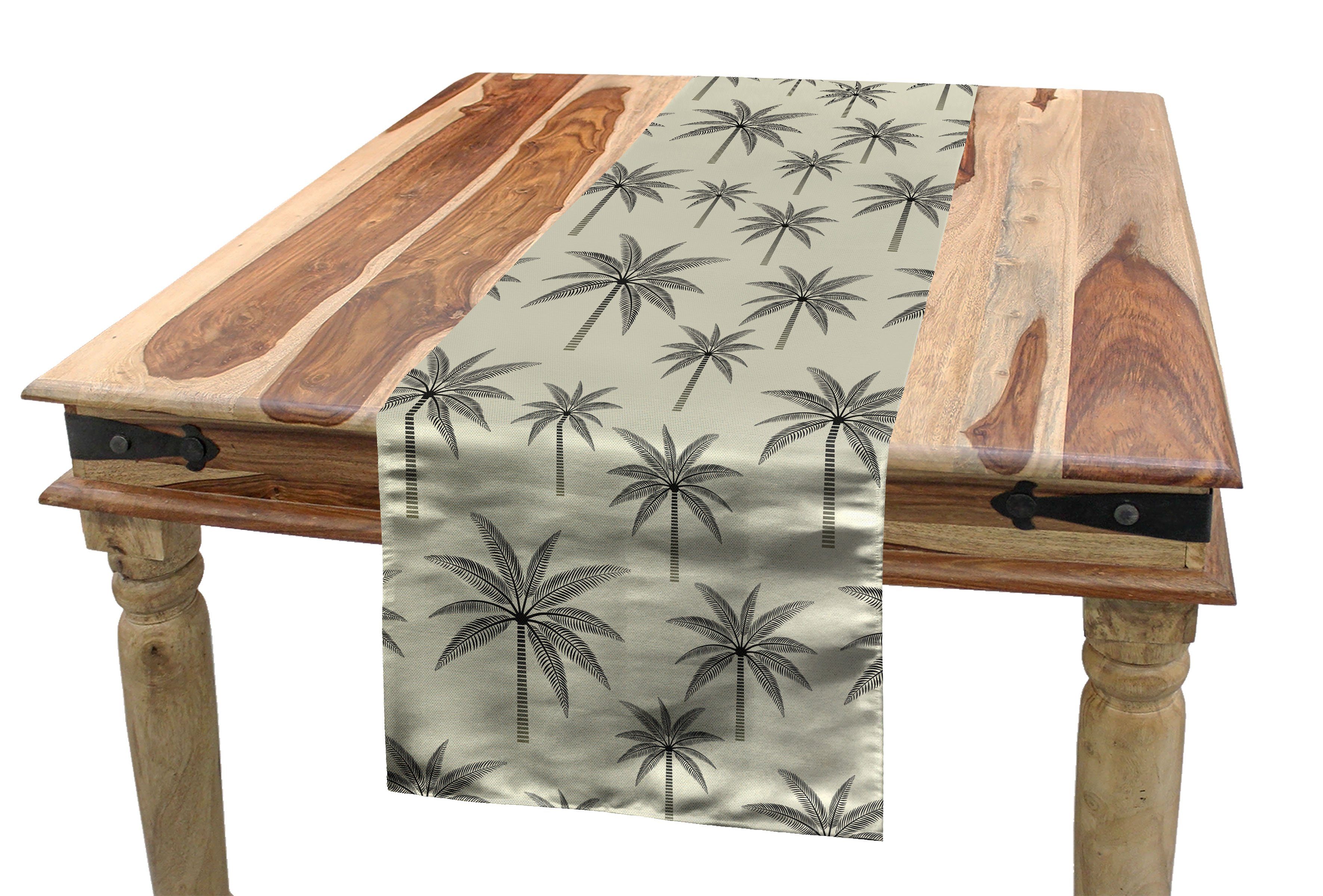 Abakuhaus Tischläufer Esszimmer Küche Rechteckiger Dekorativer Tischläufer, Palme Vintage tropische