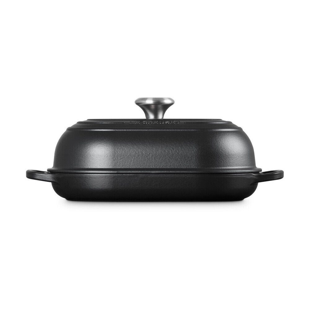 LE CREUSET Bräter Brot-Bräter 29 cm Signature Schwarz Matt, Emailliertes Gusseisen, Brot-Bräter, 1,4 l, Emailliertes Gusseisen, schwarz