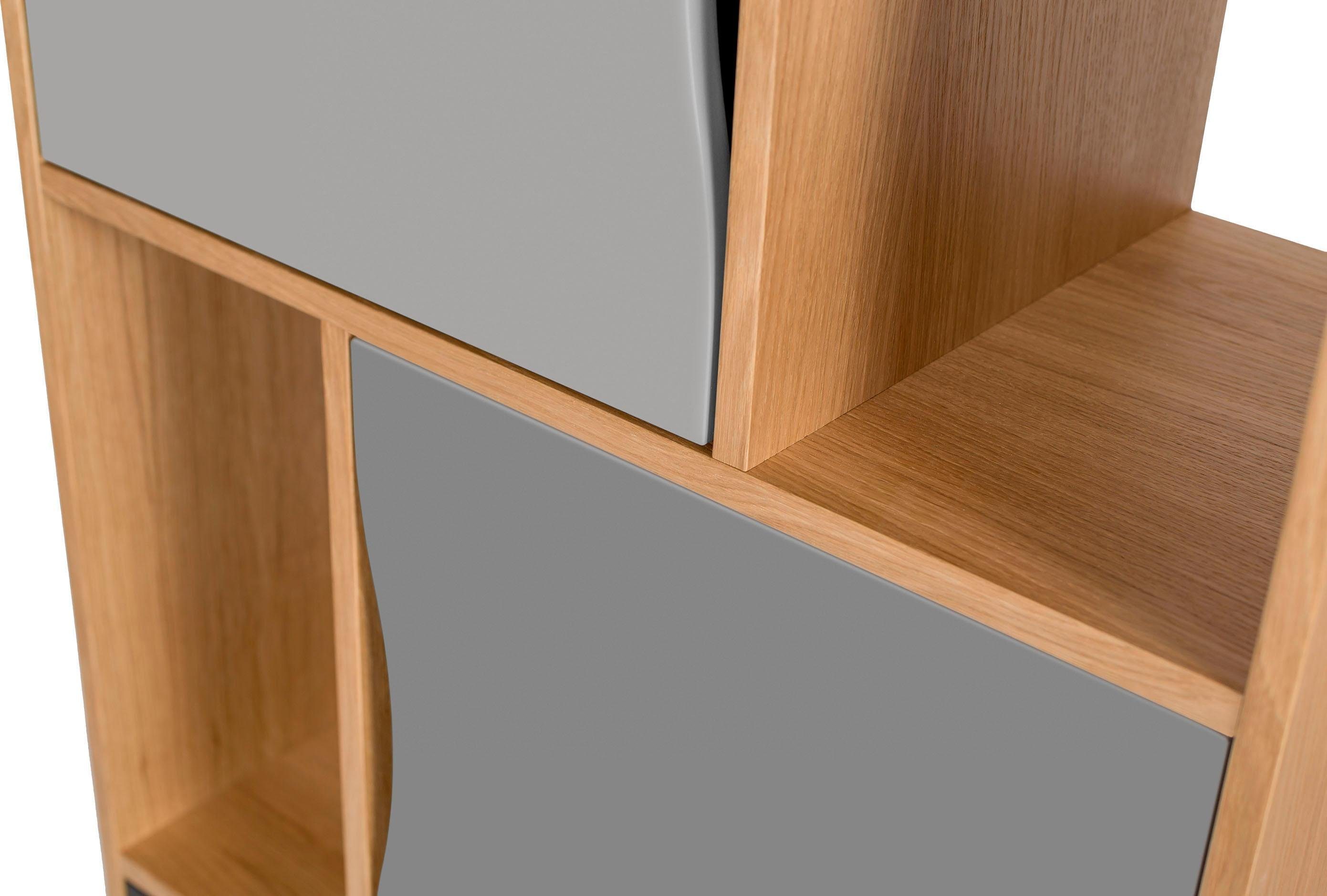 Höhe Avon, Holzfurnier Eiche, schlichtes cm, skandinavisches eiche/grau Bücherregal 191 Design aus Woodman