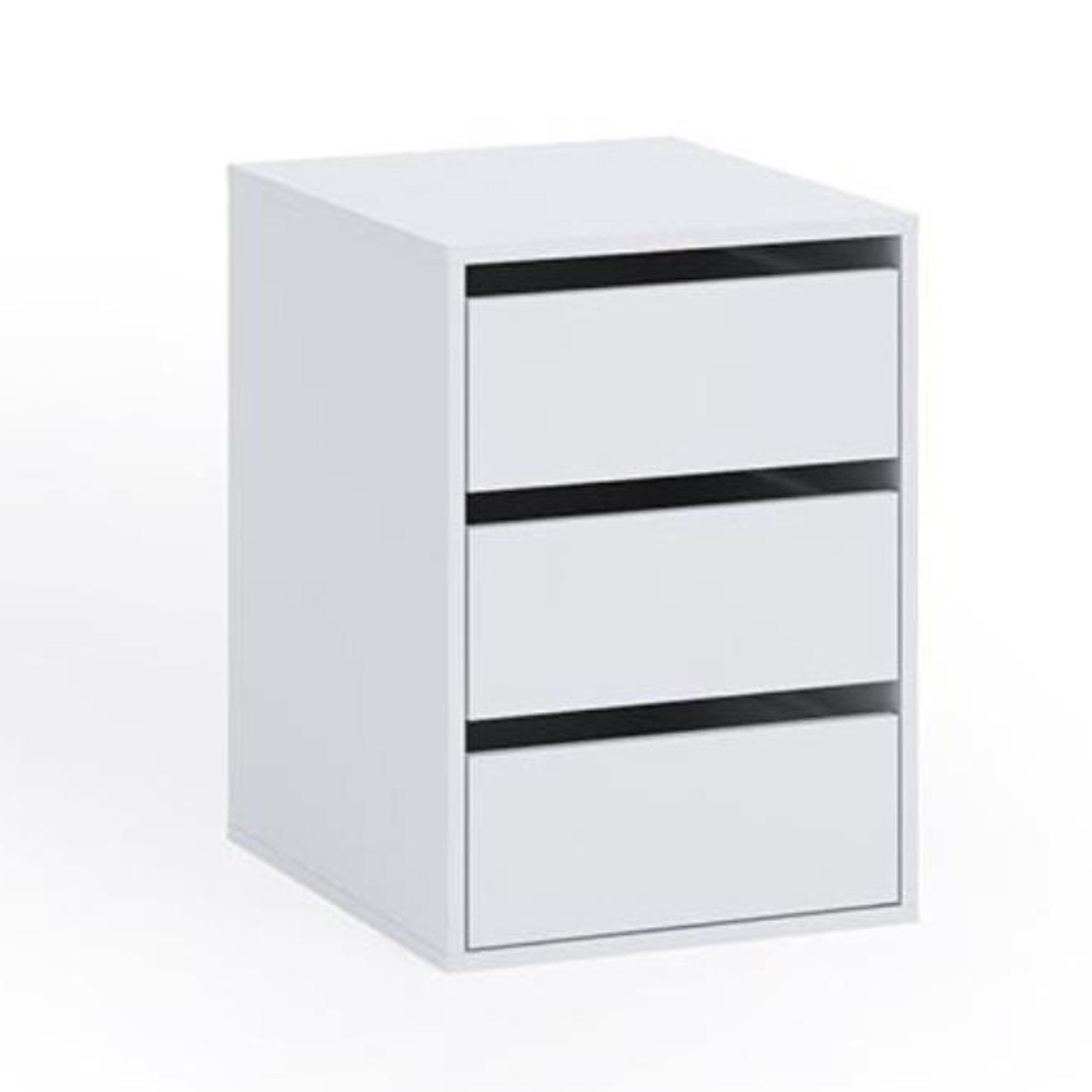 Beautysofa Container Bono (44 x 61,5 x 50 cm (B x H x T) 4 Schubladen, im Loft Stil Weiß