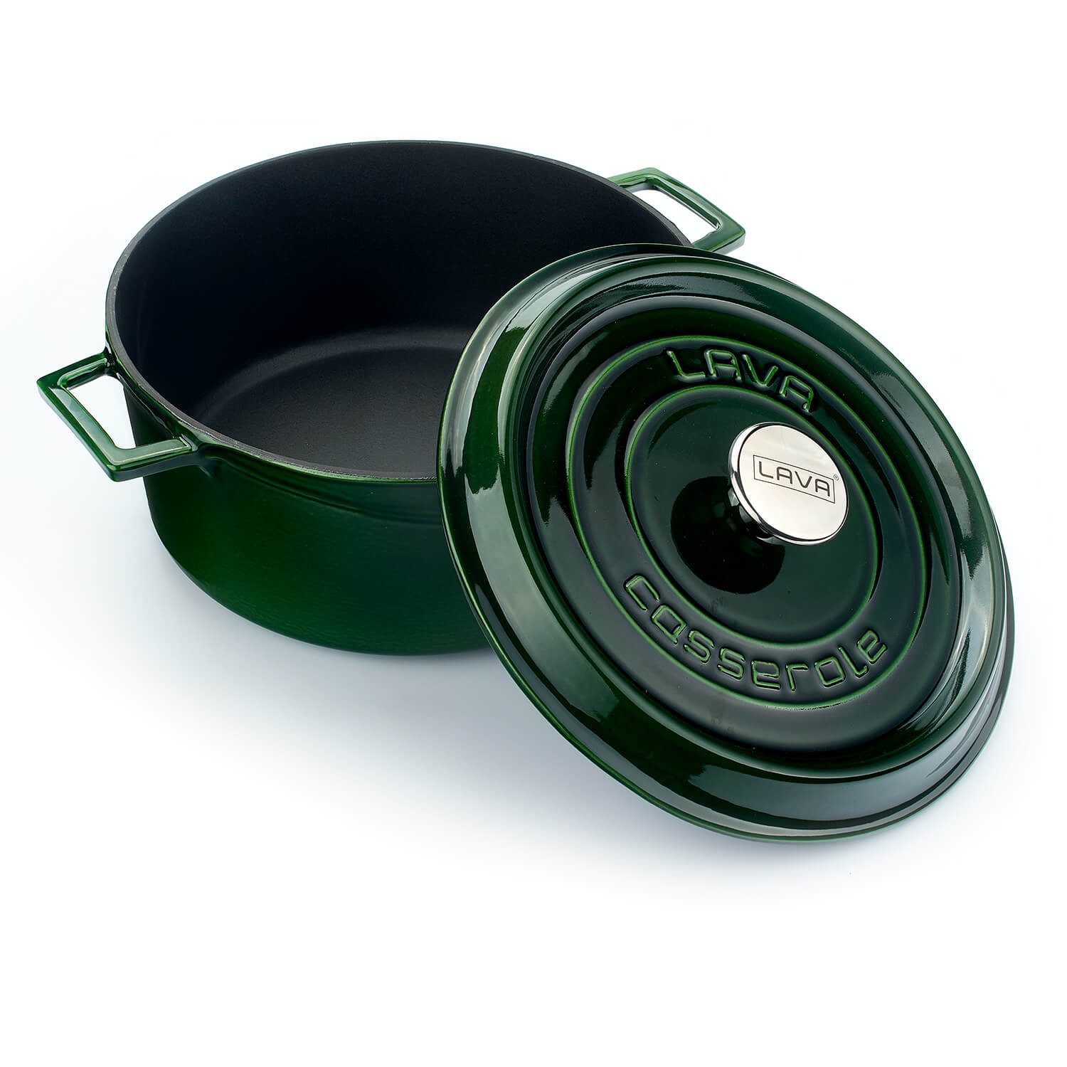LAVA Bräter LAVA Gusseisentopf mit Deckel, emailliert, Ø 28 cm, 6,71 Liter, Gusseisen (2-tlg), emailliertes Gusseisen, backofengeeignet