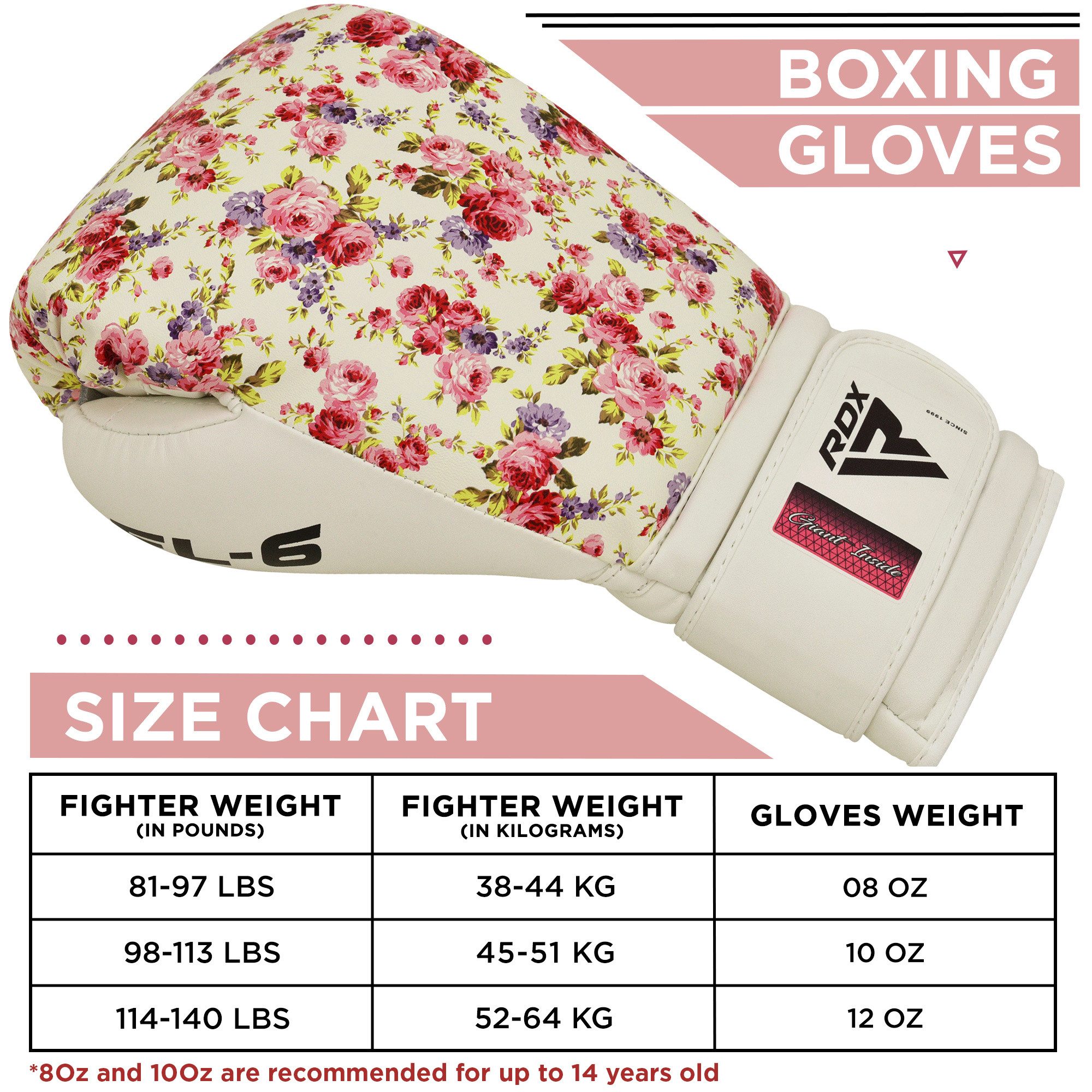 RDX Sports Boxhandschuhe RDX Damen-Boxhandschuhe für Muay Thai, Kickboxen, Training und Tasche