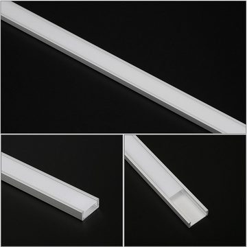 oyajia LED-Stripe-Profil 5x LED Aluprofil Aluminium Profile Alu Schiene Leiste Leuchte, 1m Alu Schiene für Streifen Beleuchtung Kanal Aluprofil Profile