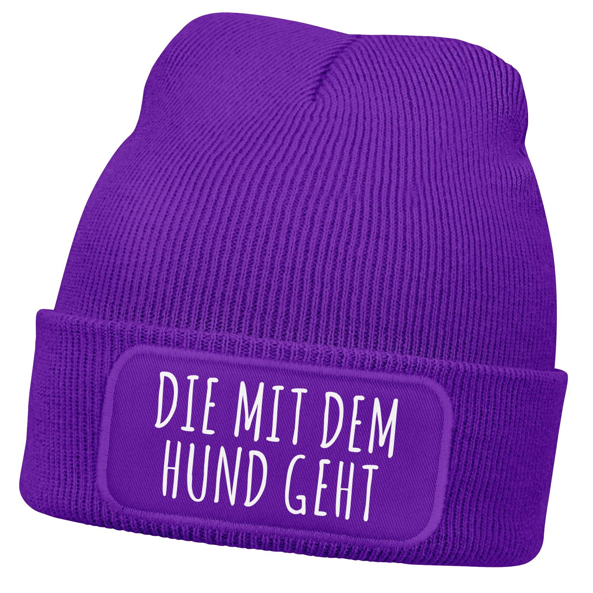 Strickmütze Damen Beanie Geschenk für Hundeliebhaberinnen Strickmütze mit Spruch