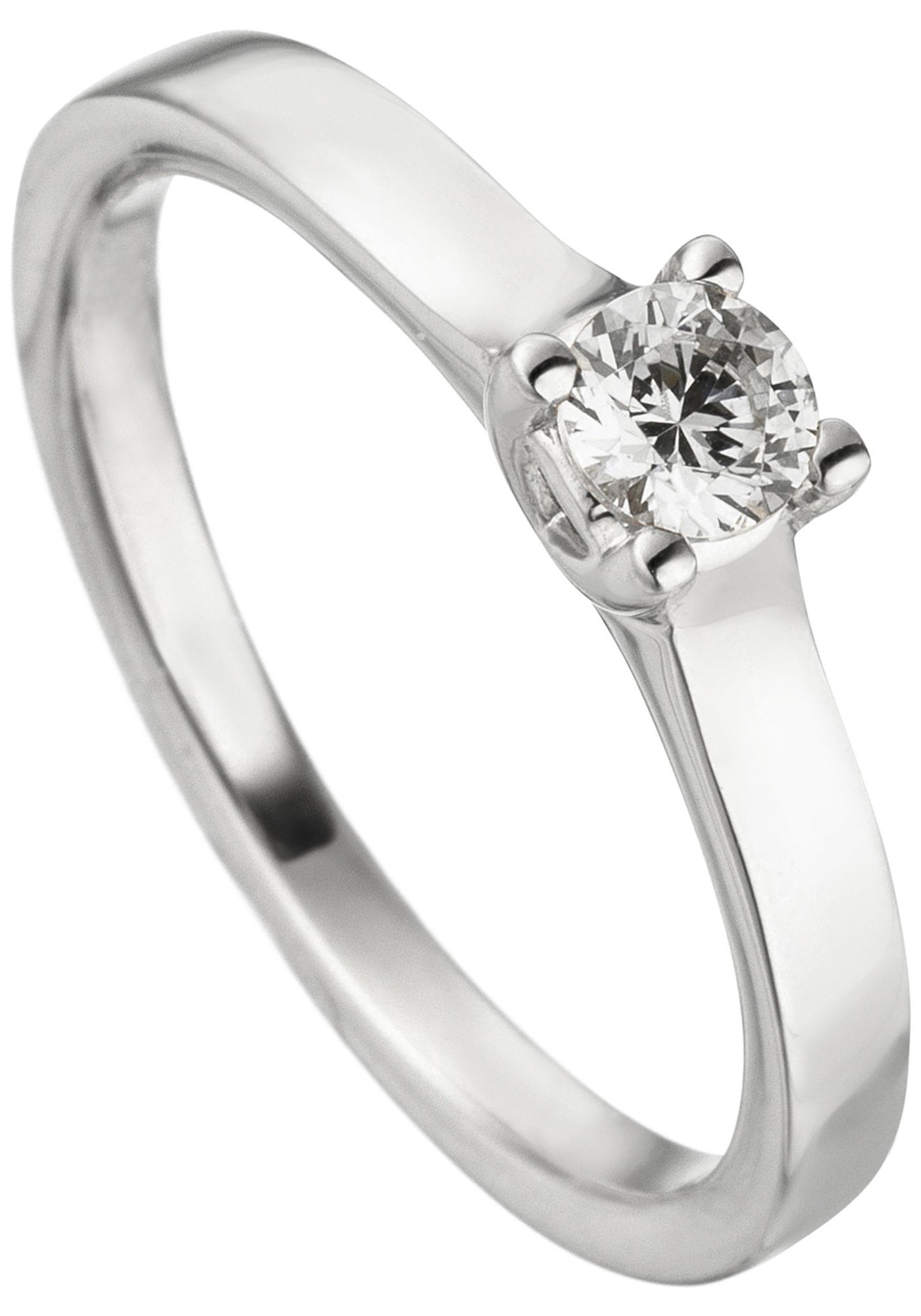 JOBO Solitärring mit Diamant Brillant 0,15 ct., 585 Weißgold