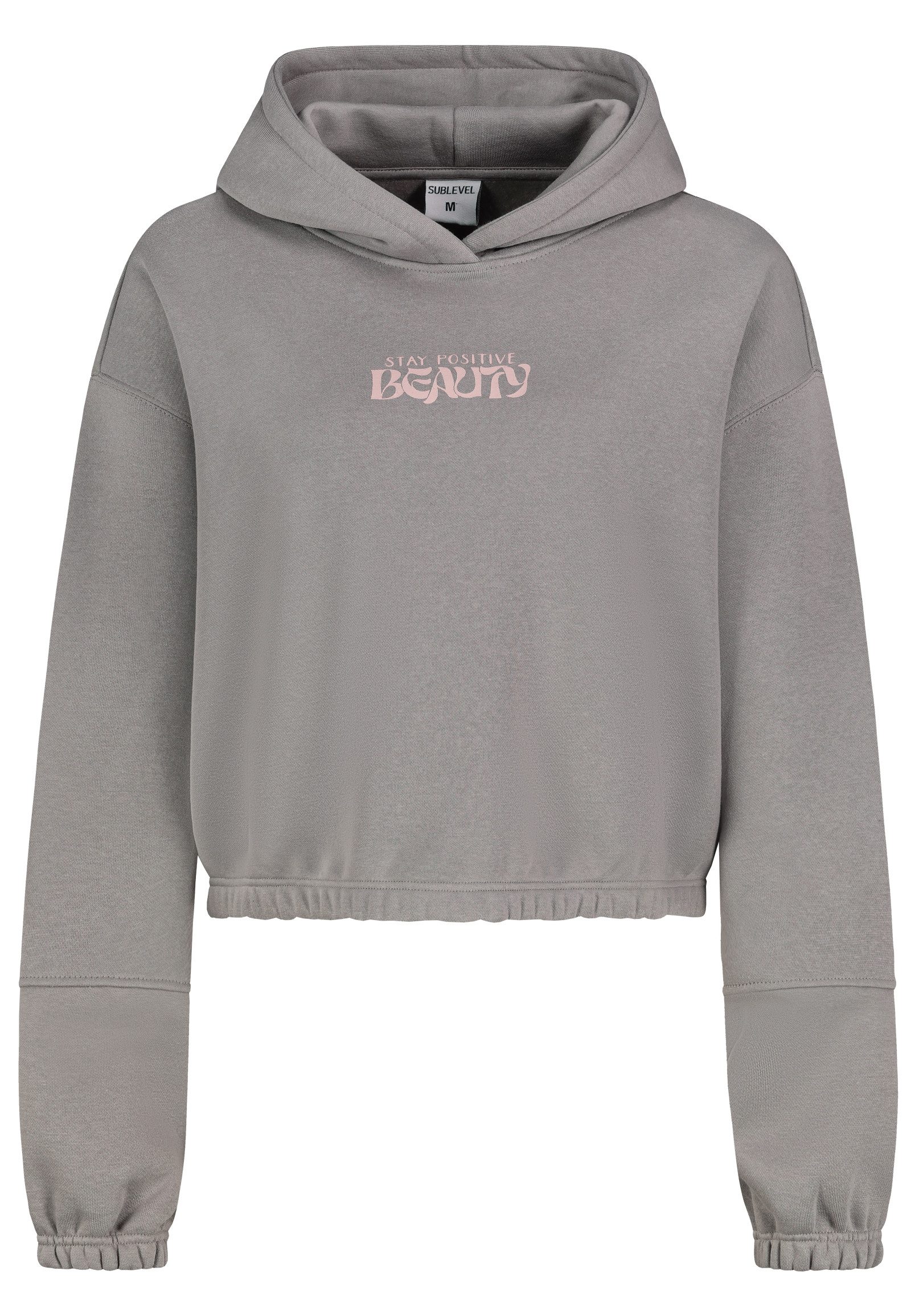 SUBLEVEL Kapuzenpullover mit Backprint, cropped Sweater, günstig online kaufen