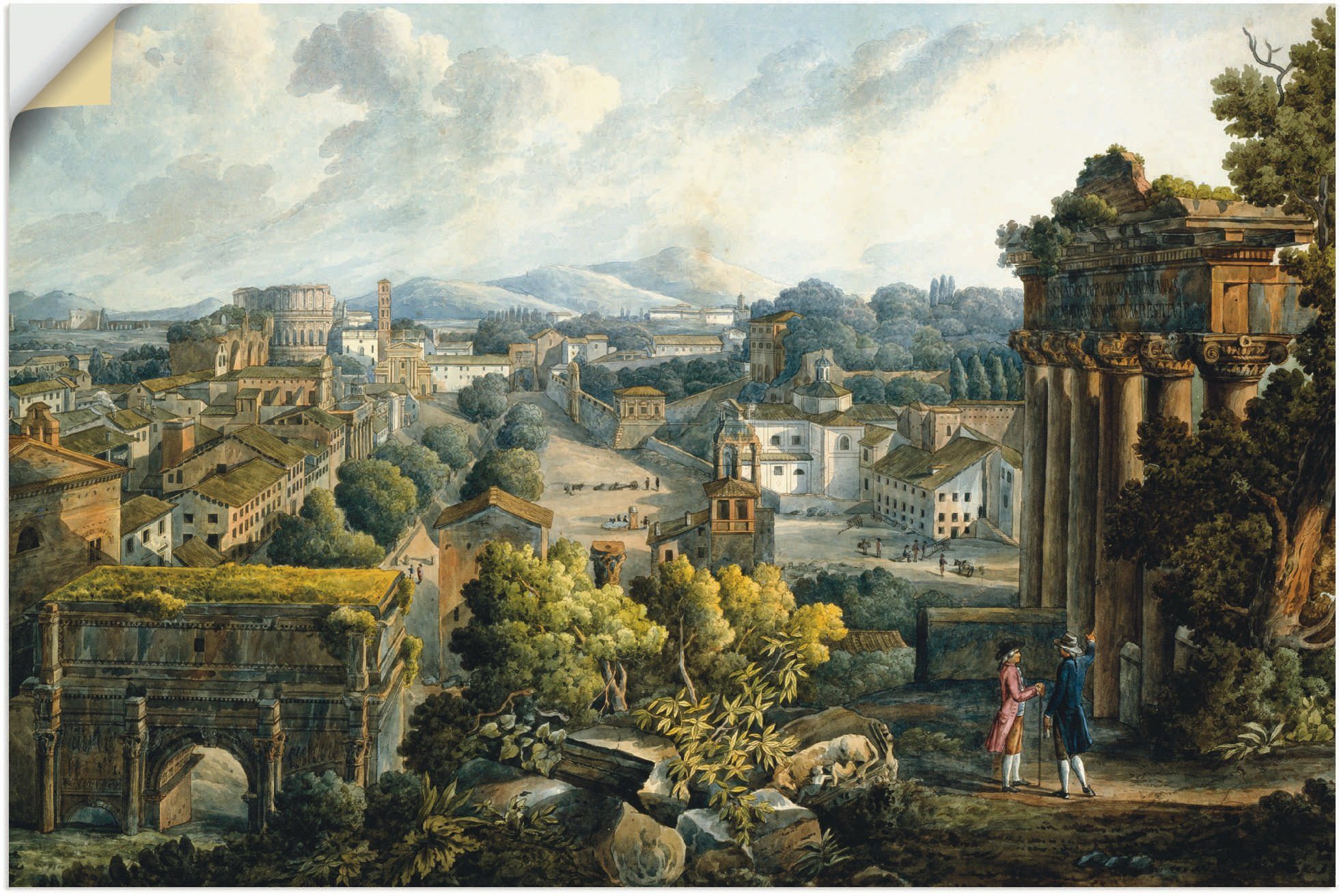 Artland Wandbild Blick auf das Forum Romanum, Gebäude (1 St), als Alubild, Leinwandbild, Wandaufkleber oder Poster in versch. Größen