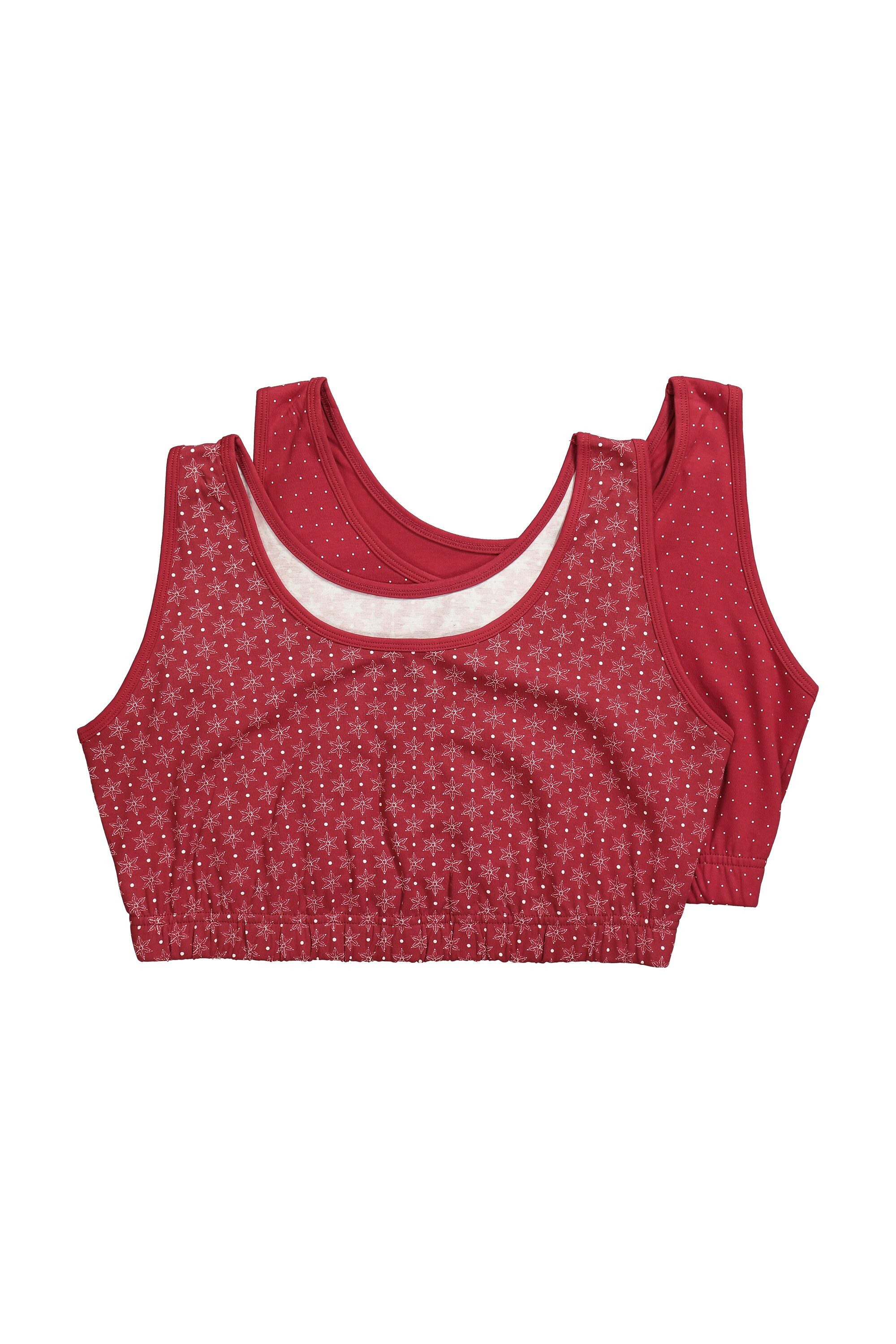 Ulla Popken Bustier Bustiers 2er-Pack Schneeflocken/einfarbig Rundhals