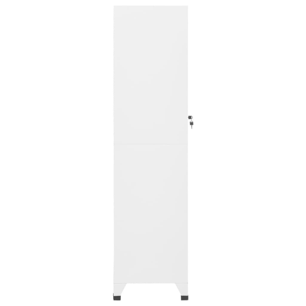 vidaXL Fächerschrank Schließfachschrank Weiß Stahl (1-St) 38x45x180 cm