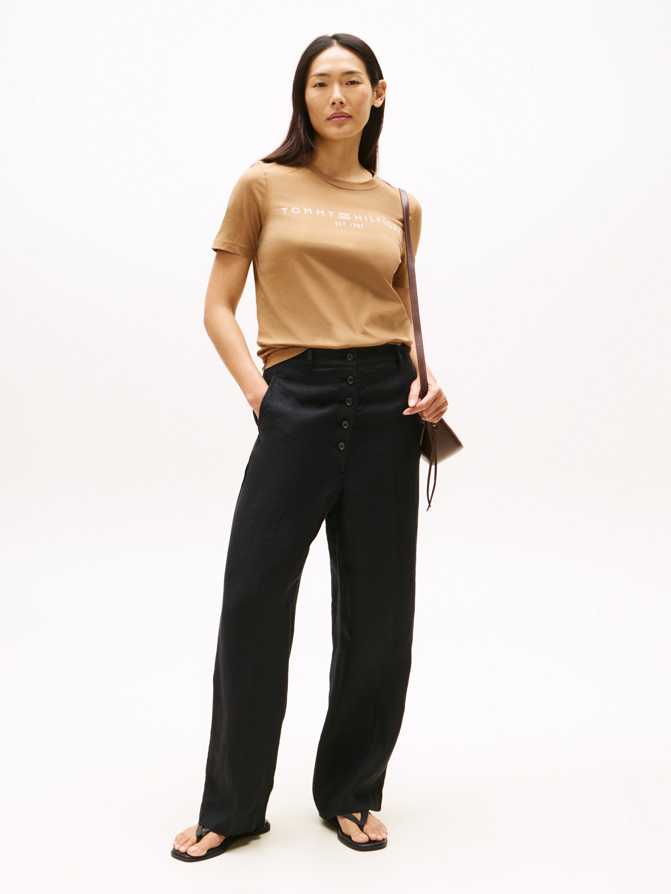 Tommy Hilfiger Kurzarmshirt REG CORP LOGO C-NK mit Logoschriftzug und Stick günstig online kaufen