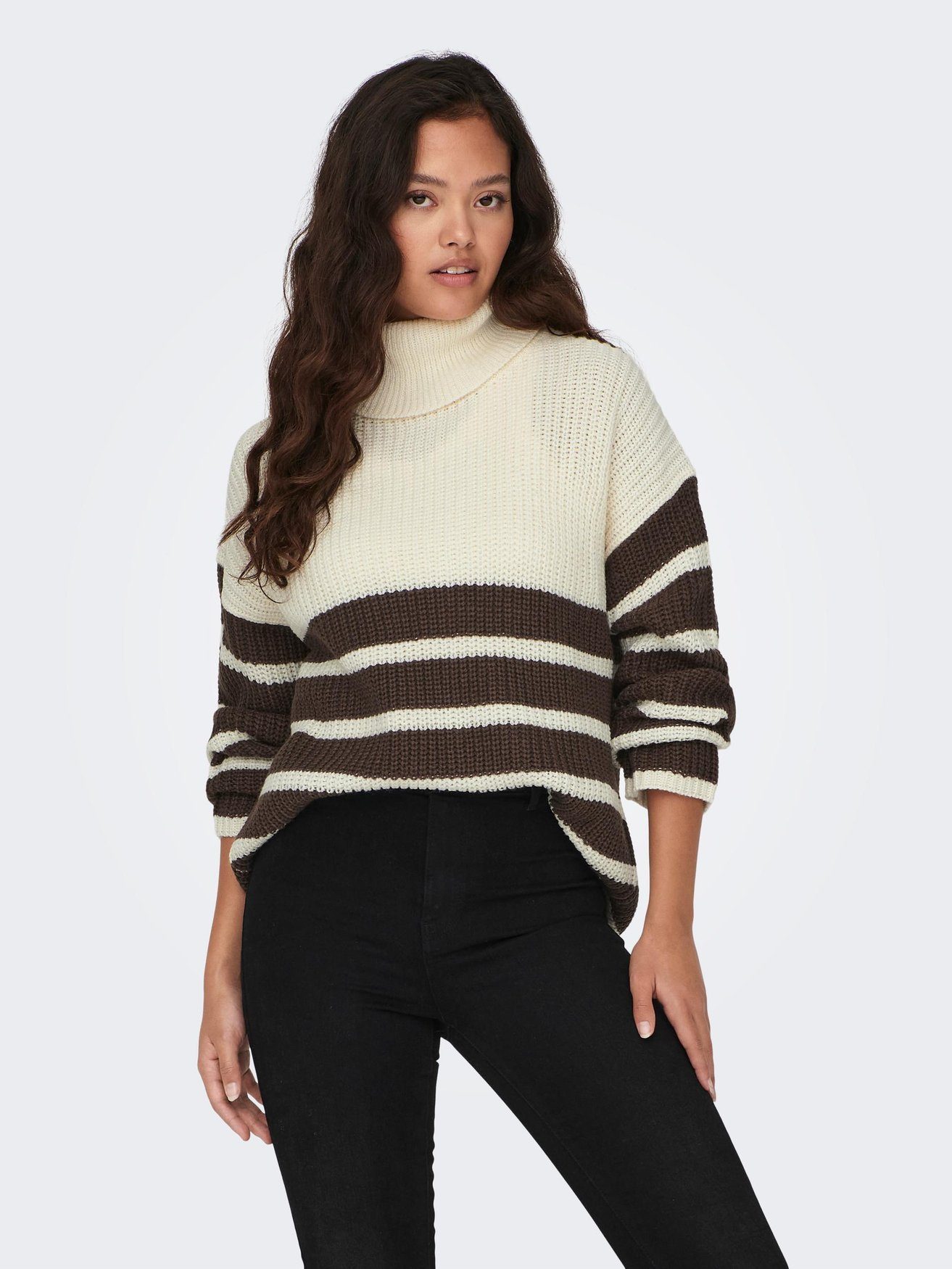 Strickpullover Strickpullover Gestreift Rollkragen JDYJUSTY