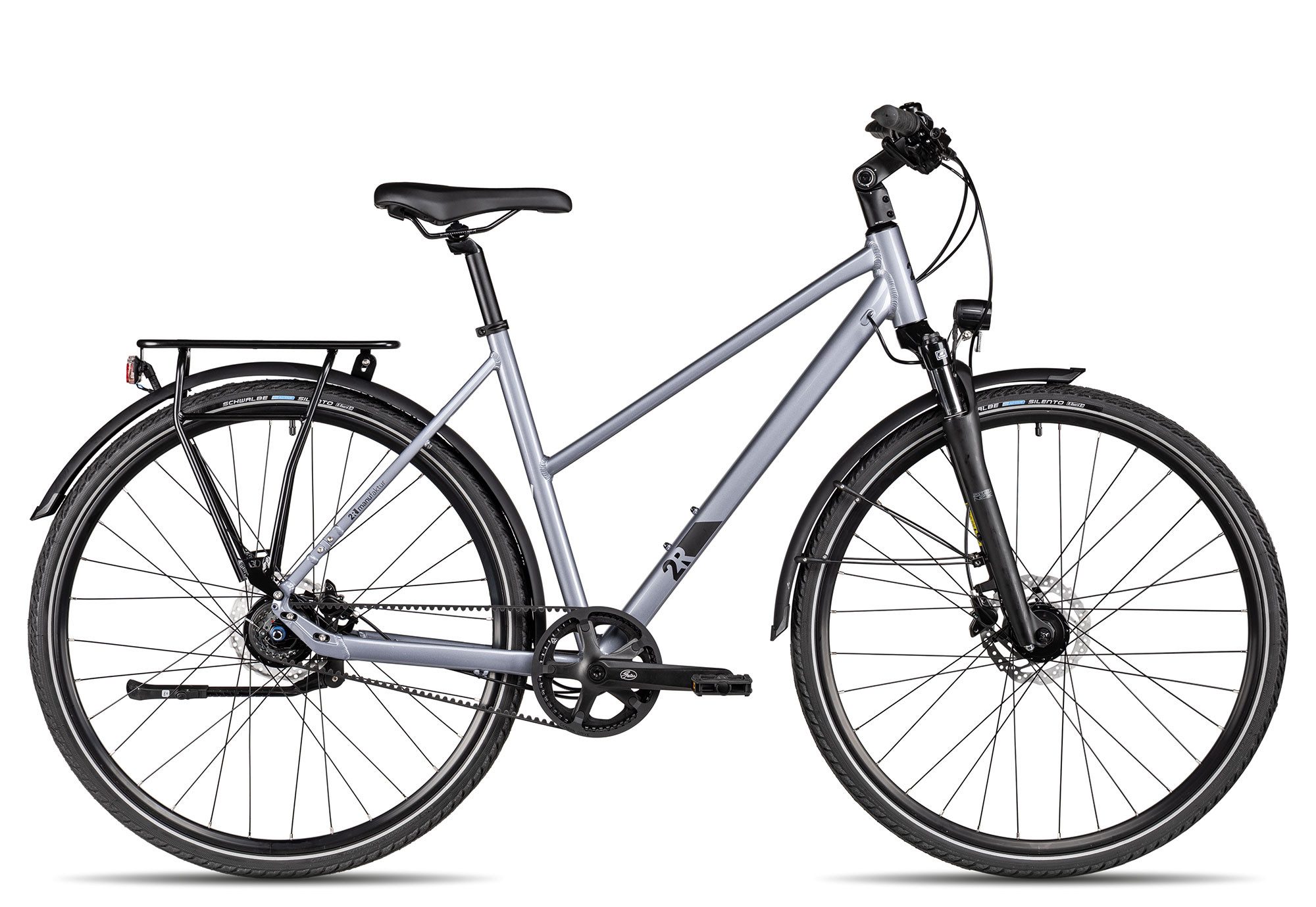 2R Manufaktur Cityrad TRX TWO Trapez, 8 Gang Shimano Nexus 8-Gang SG-C6001-8D Schaltwerk, Nabenschaltung Freilauf, hydraulische Scheibenbremse schwarz/grau