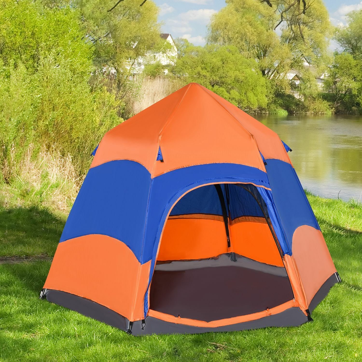Outsunny Gruppenzelt Doppelwandzelt für 5–6 Personen