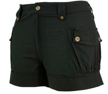 Guru-Shop Hose & Shorts Shorts Boho-chic, kurze Hose - schwarz alternative Bekleidung