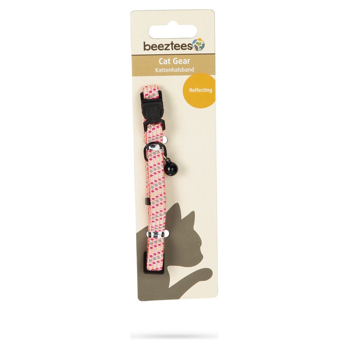 Beeztees Katzen-Halsband Katzenhalsband Nylon mit diagonalem Muster rosa