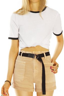 be styled Shorts Shorts Hotpants kurze Hosen mit Gürtel - Damen - j14e mit Gürtel, mit Stretchanteil