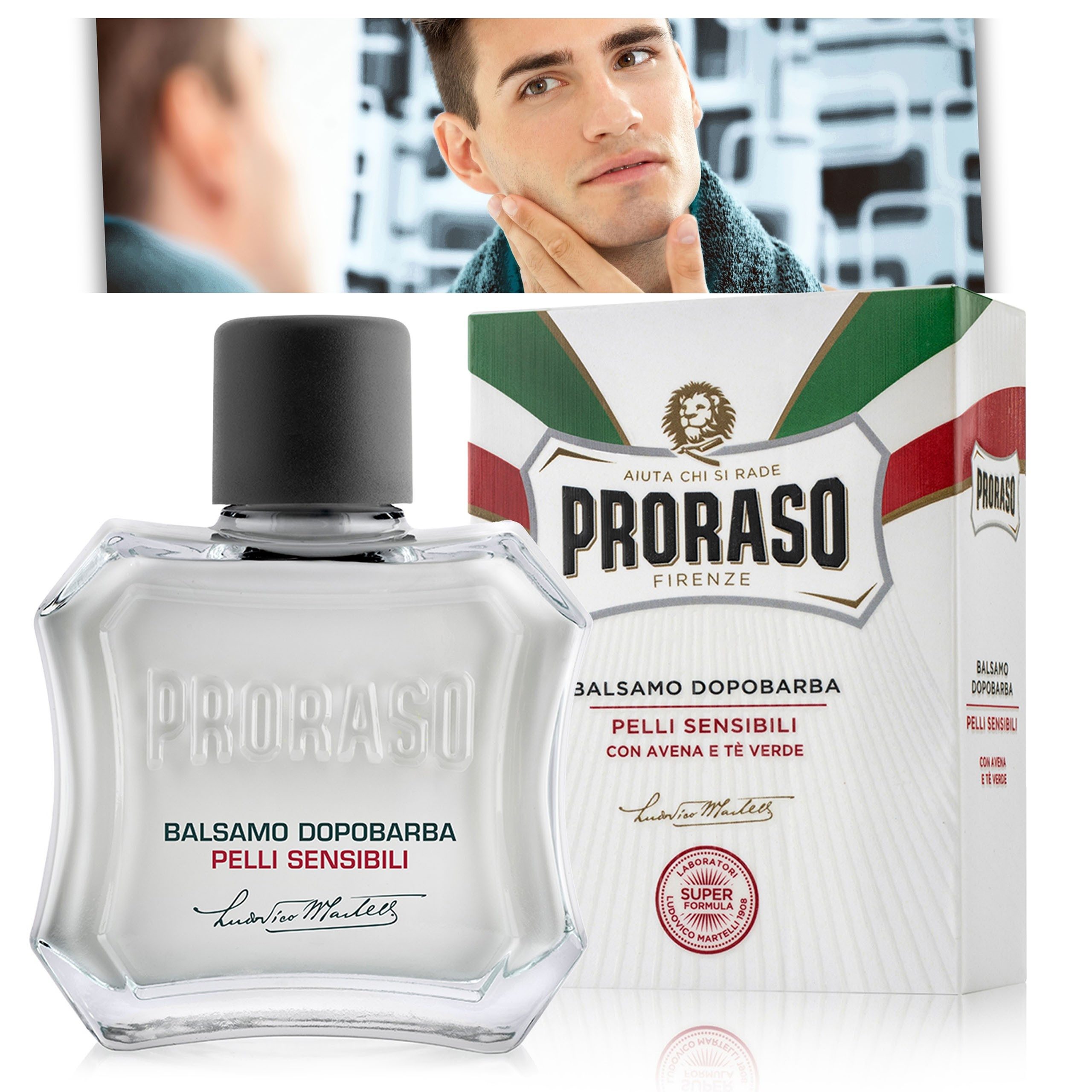 Sarcia.eu Bartbalsam Proraso- Aftershave mit Hafer und grünem Tee, 100 ml x1