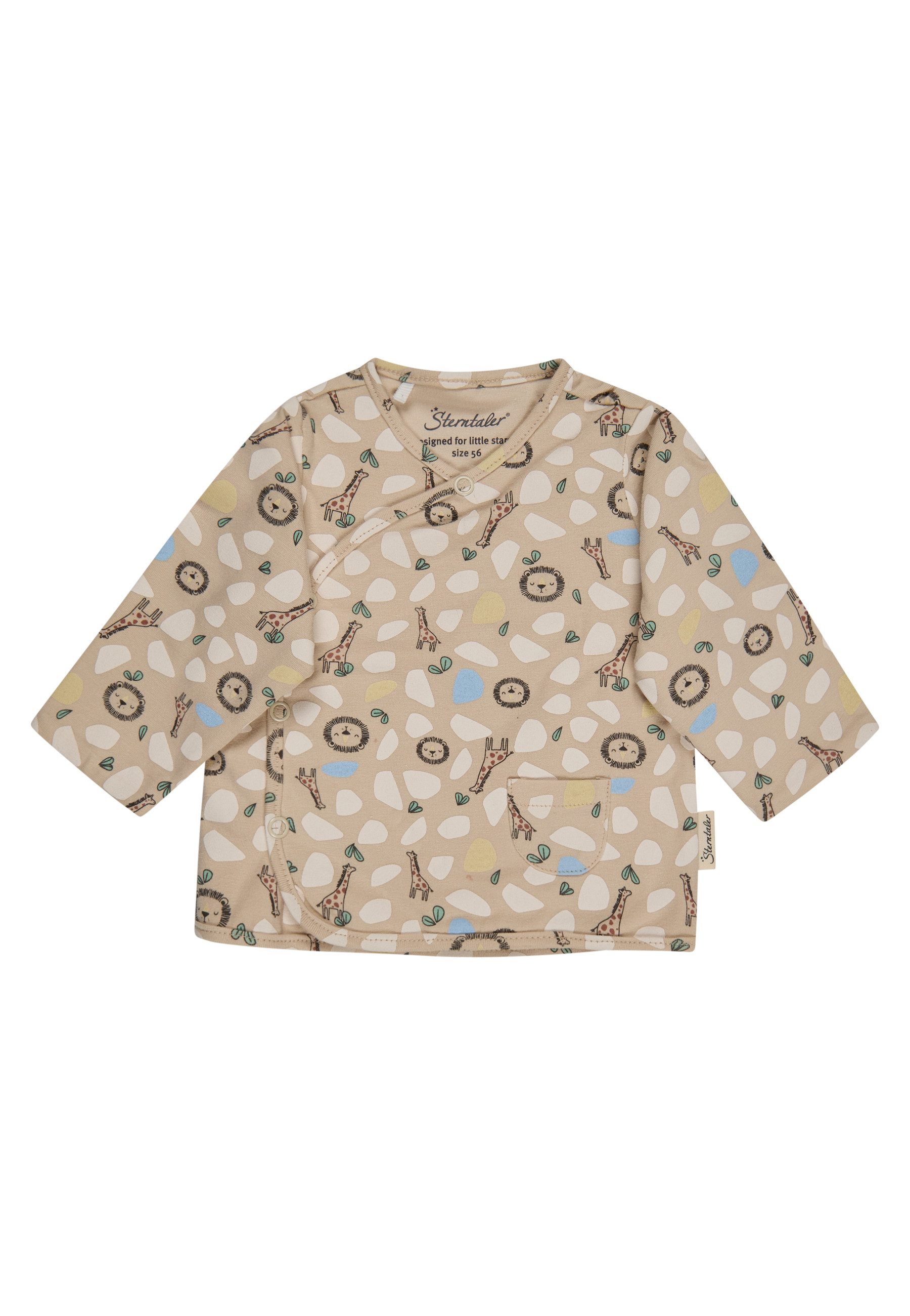 Sterntaler® Sweatjacke Baby Jacke Safari (1-tlg) Babyjacke Safari-Print aus Baumwolljersey, gefüttert, Wickelknöpfe