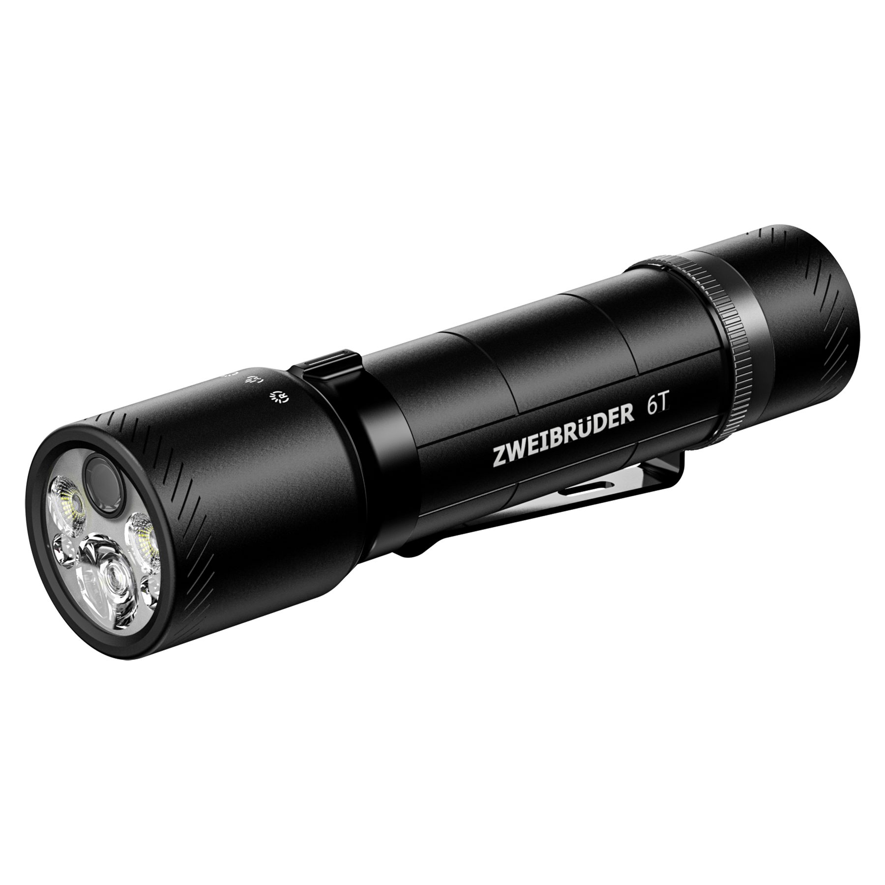 Zweibrüder LED Taschenlampe ZB6T, Focus-Function aufladbar / USB-C Rotlicht Aluminium Housing