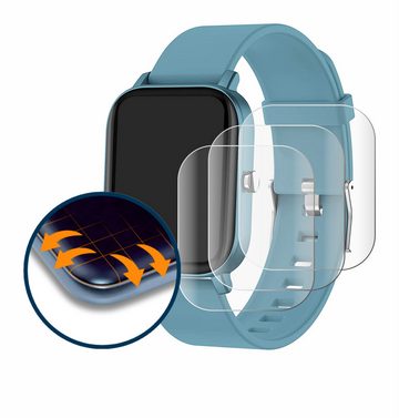 Savvies Full-Cover Schutzfolie für Pubu Smartwatch, Displayschutzfolie, 4 Stück, 3D Curved klar