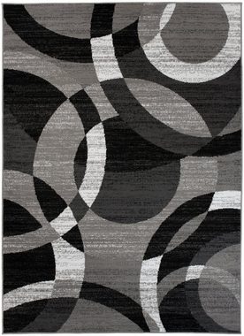Designteppich Modern Teppich Kurzflor Wohnzimmerteppich Robust und pflegeleicht GRAU, Mazovia, 120 x 170 cm, Fußbodenheizung, Allergiker geeignet, Farbecht, Pflegeleicht