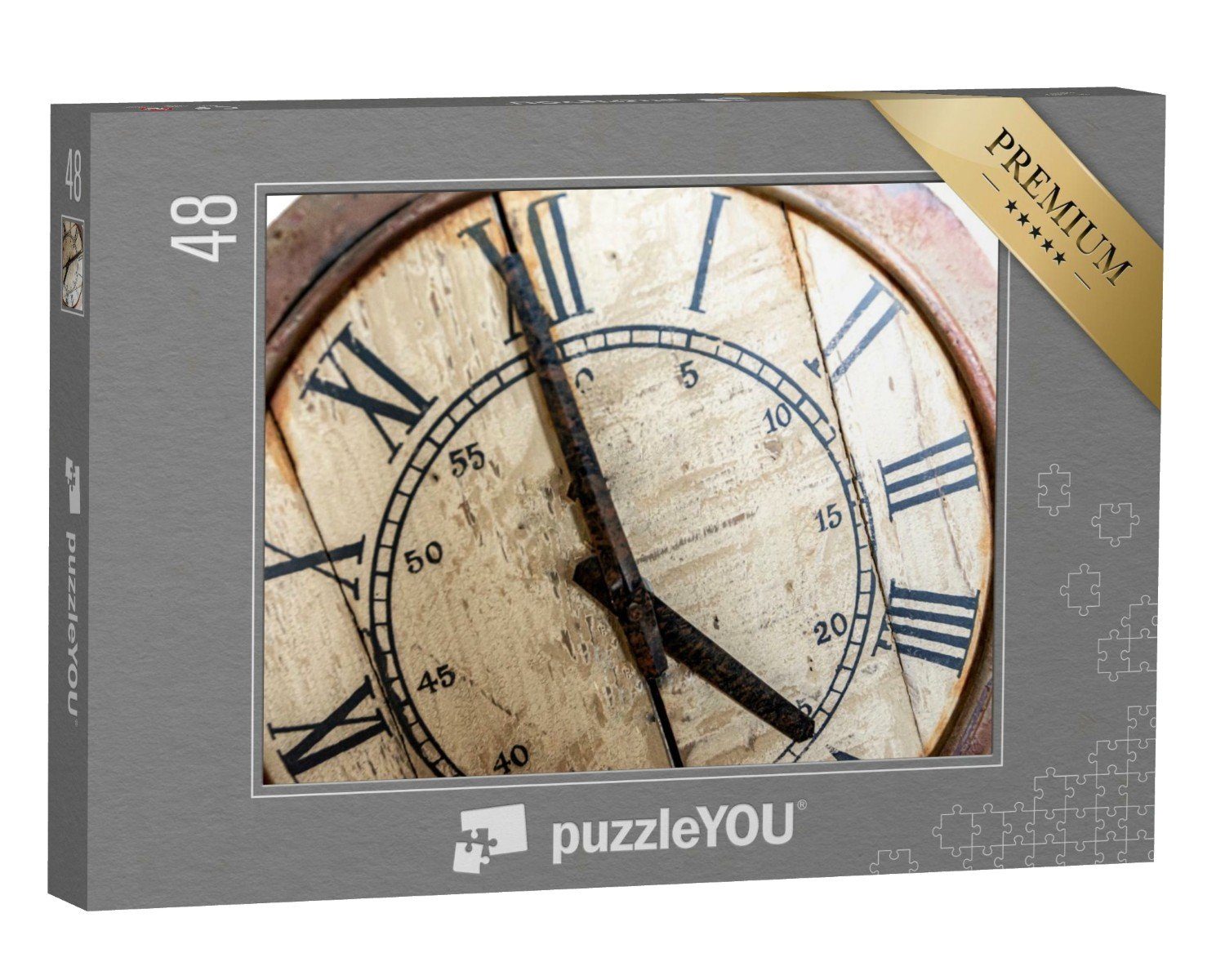puzzleYOU Puzzle Analoguhr mit Anzeige, fünf Uhr, 48 Puzzleteile, puzzleYOU-Kollektionen Uhren