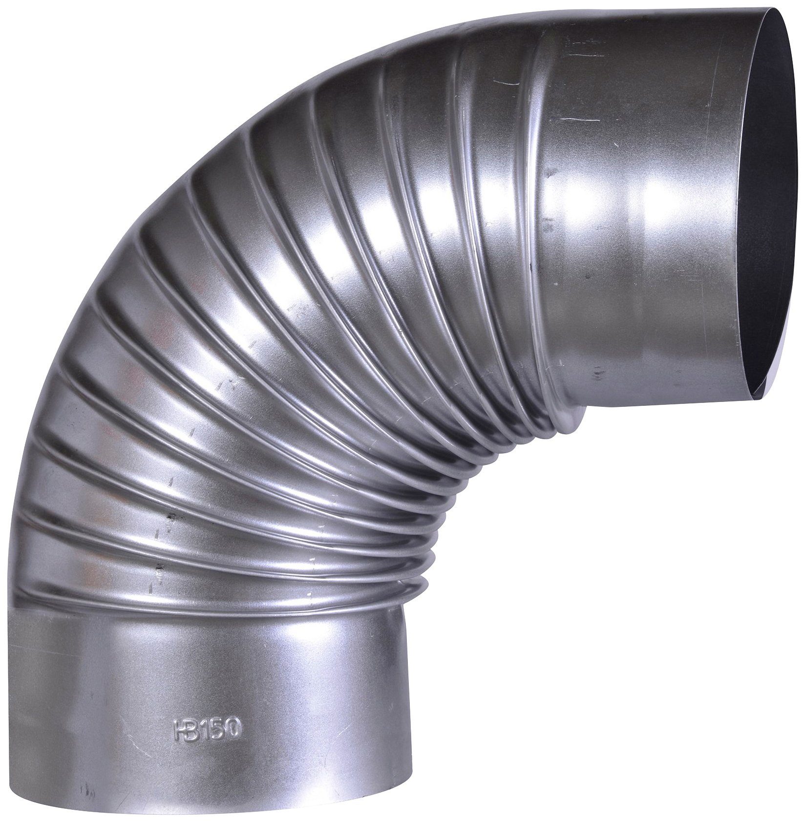 Firefix Ofenrohr, Bogen, 150 mm, 90 °, feueraluminiert, starr, FAL-Ofenrohr