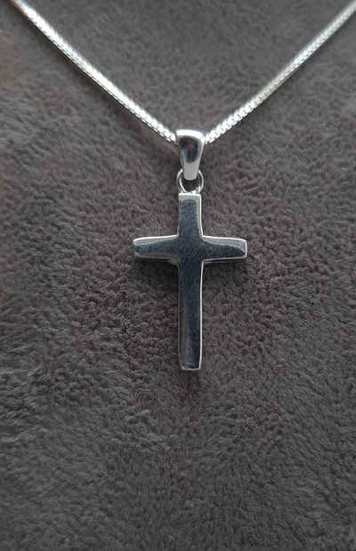 NAHLE Kette mit Anhänger Kreuz Silberkette Kreuz Kette (inkl. Ювелірні виробиbox), 925 Silber / rhodiniert