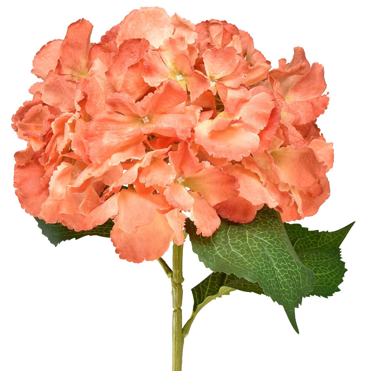 Kunstblume Künstliche Hortensie Dekoblume Lachs Ø23cm günstig online kaufen
