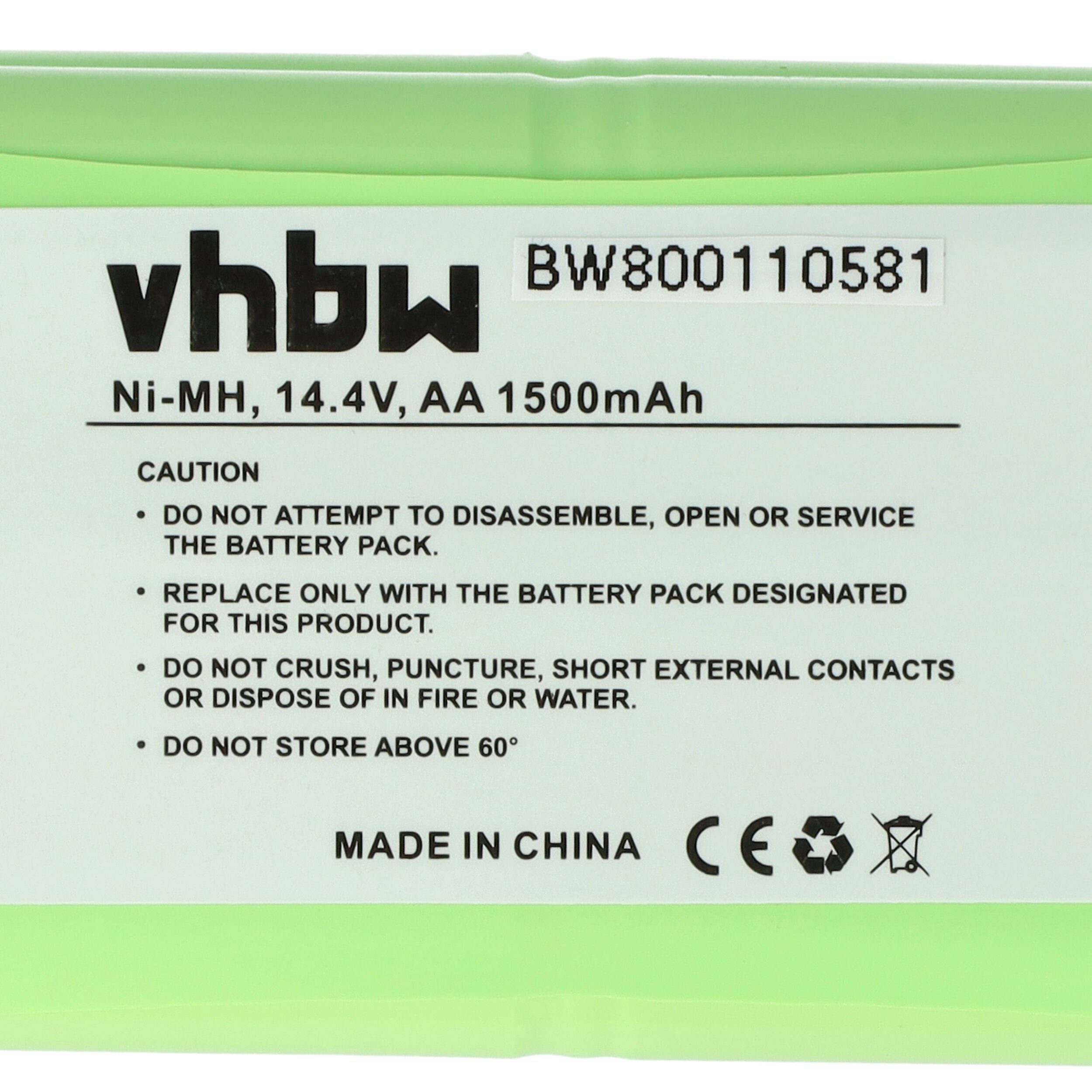 vhbw kompatibel mit Puppyoo Staubsauger-Akku V) V-M600 (14,4 mAh 1500 NiMH
