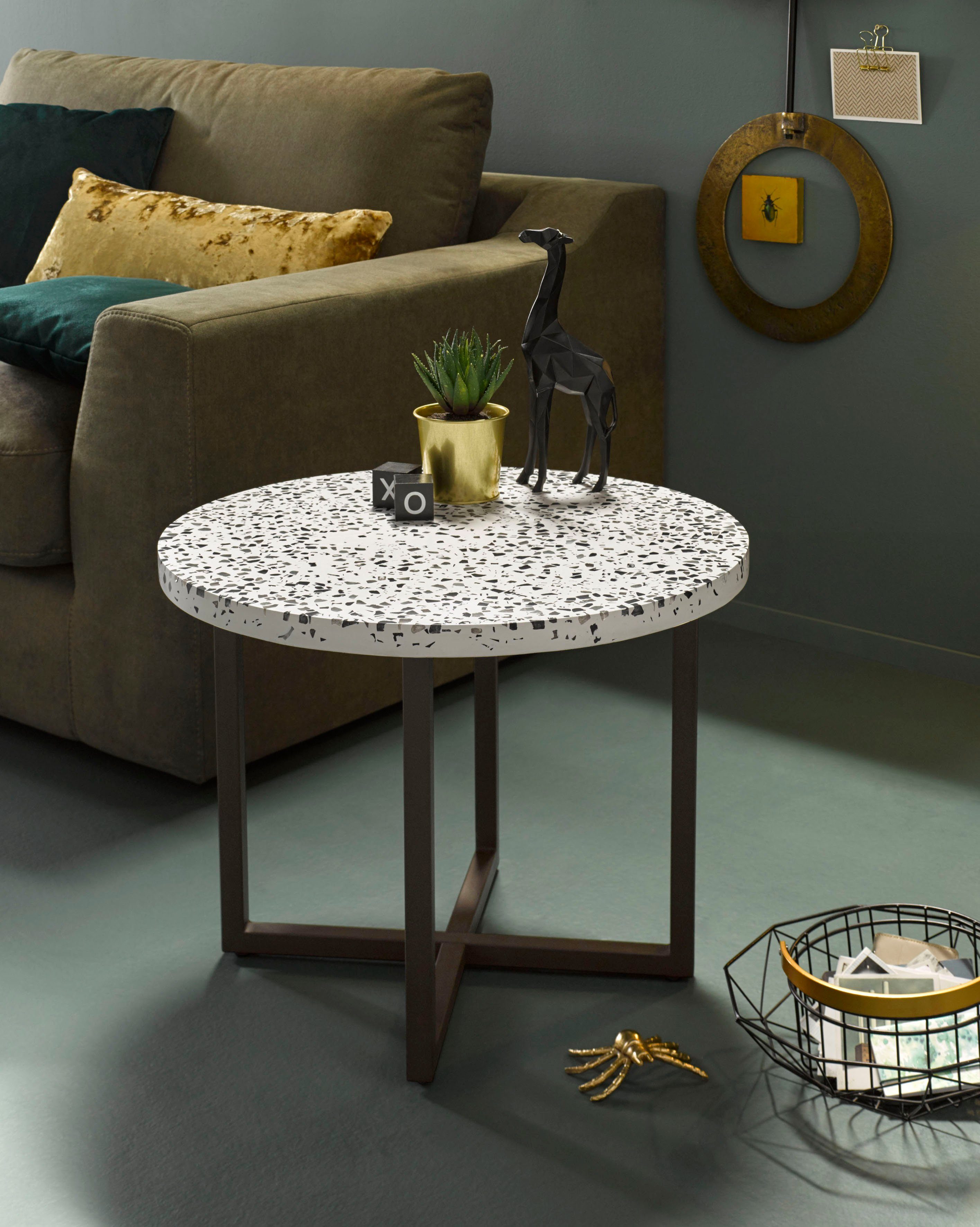 INOSIGN Beistelltisch Steph, mit einem schönen Metallgestell und einer  besonderen Tischplatte-Optik | Mosaiktische