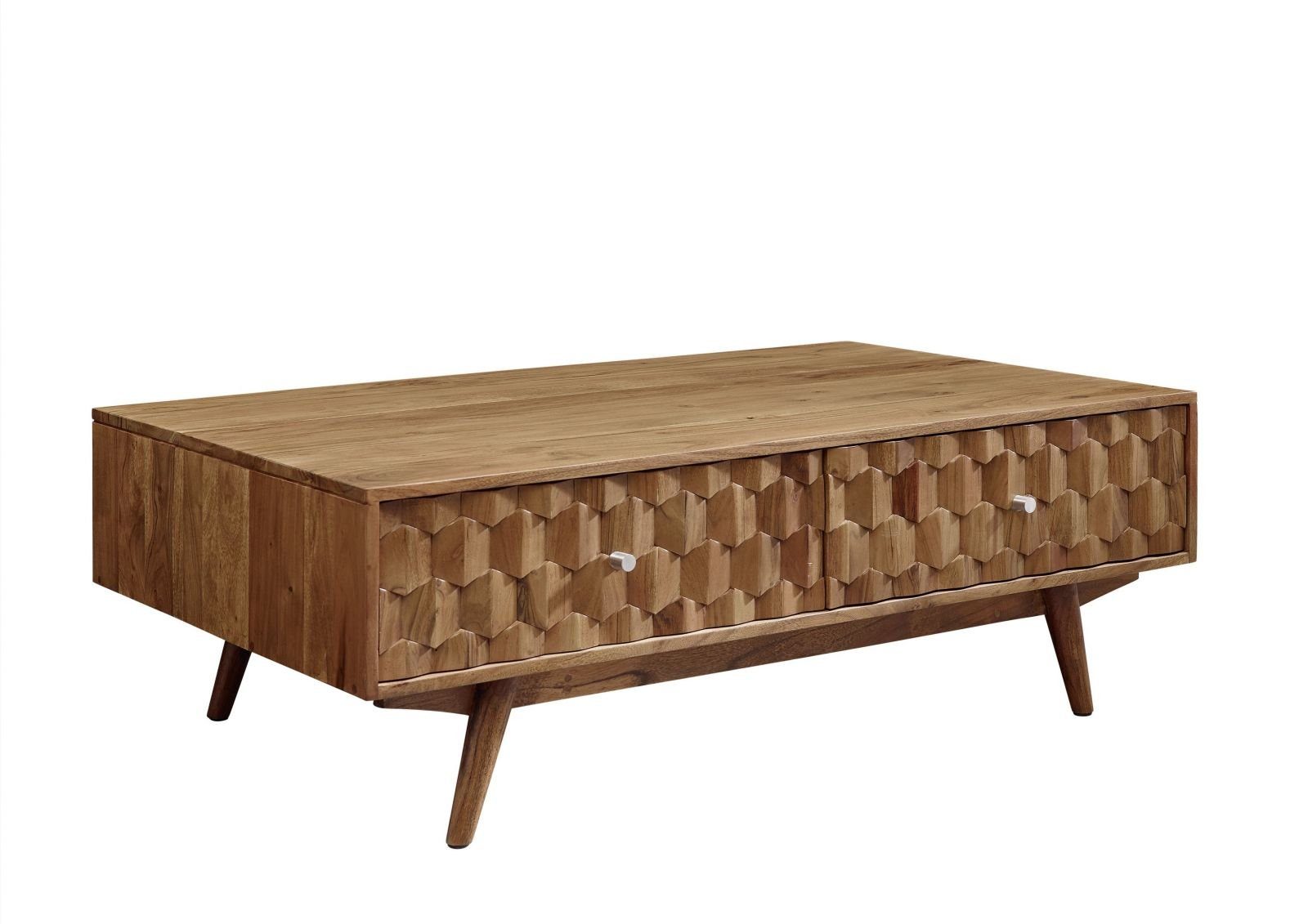 Massivmoebel24 Couchtisch MOSAYK (Massivholz, Massivholztisch), Couchtisch Akazie 120x70x40 natur lackiert MOSAYK #103