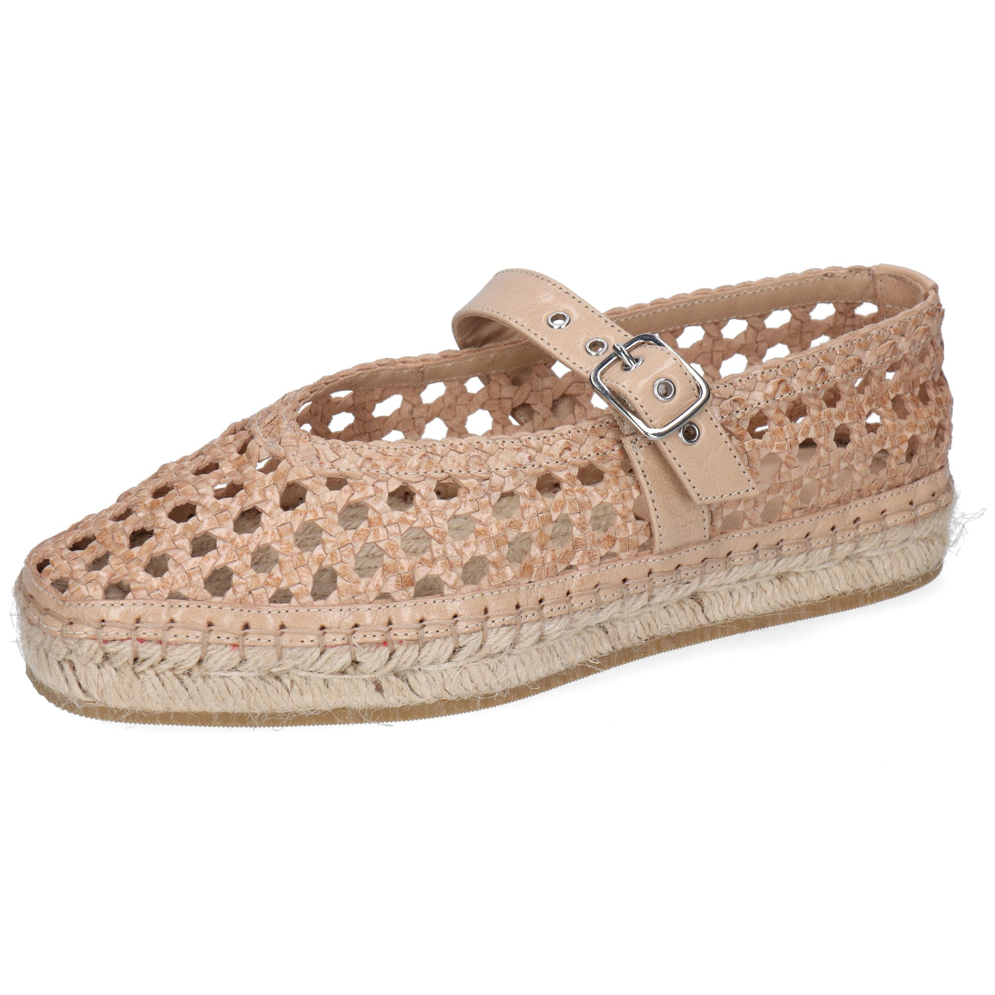Melvin & Hamilton Anya 1 Leder-Geflochtene Schuhe für Damen Ballerina Flache Absätze, Echtes Leder, Von Hand geflochten