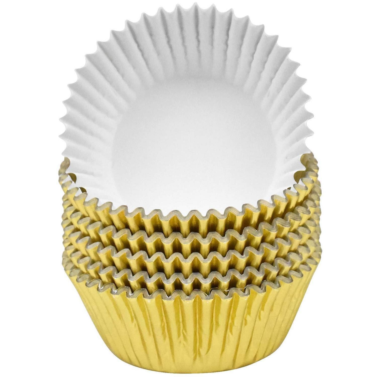 LuxusKollektion Muffinform Muffinförmchen 100 Stück Gold Folie, (100-tlg)