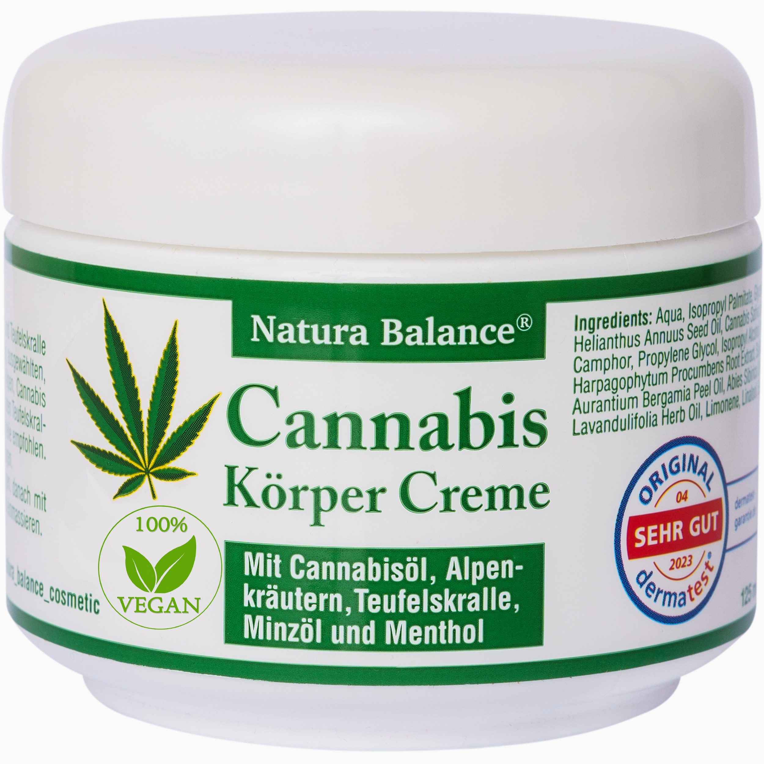 Körpercreme 3 Dosen a 125ml Cannabis Körper Creme Alpenkräuter Salbe