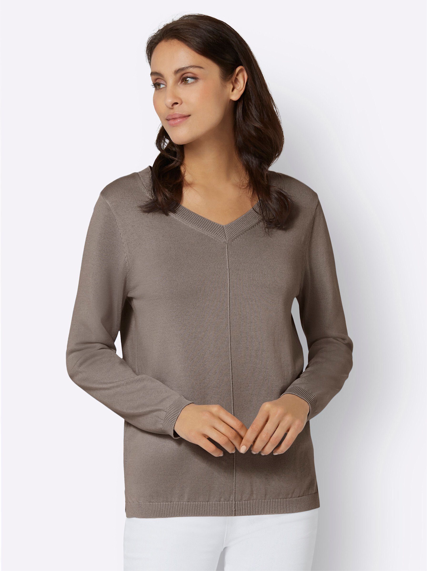Witt Strickpullover V-Ausschnitt-Pullover günstig online kaufen